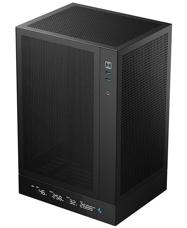 DEEPCOOL skříň CH170 Digital / vertikální microATX / 2xUSB 3.0 / USB-C / černá