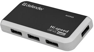 Defender USB (2.0) hub 4-port, Quadro Infix, čierno-šedá