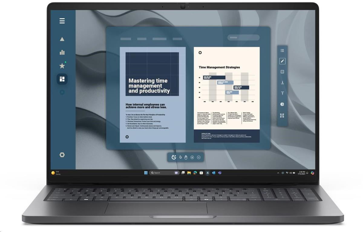 DELL NTB Pro 16 PC16255/AMD Ryzen 5 220/8GB/512SSD/16" FHD+ /IR Cam & Mic/65W/WLAN/FgrPr/Backlit Kb/W11 Pro/3Y PS NBD
