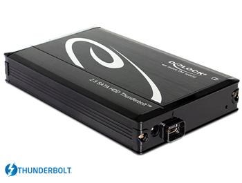 Delock 2.5" externý box pre SATA SSD, HDD na thunderbolt, čierny, bez kábla