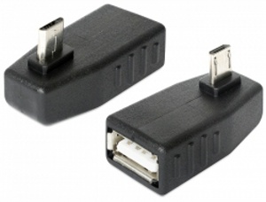 Delock Adapter USB micro-B samec > USB 2.0-A samice, OTG, pravoúhlý 270°