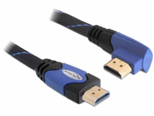 Delock HDMI-HDMI kábel M/M, 1.0m, prepojovací, 1x pravoúhla koncovka