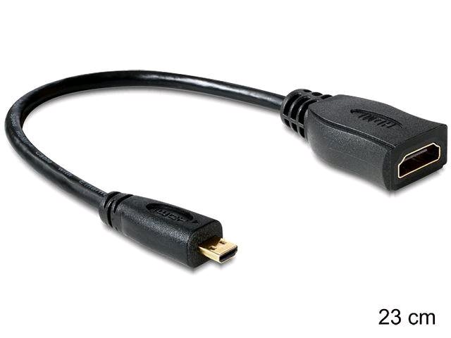 Delock HDMI-microHDMI redukcia F/M, 0.20m, adaptér