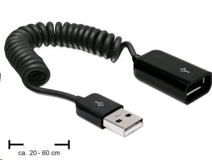 Delock kábel USB 2.0 A-A M/F, predlžovací, 0,20 - 0,60m točený