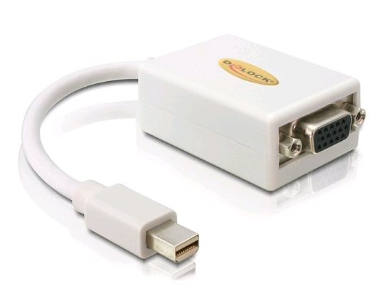 Delock miniDisplayport-VGA redukcia M/F, 0.20m, video adaptér, biely