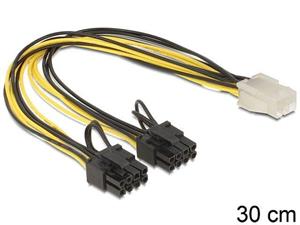 Delock PCI Express napájací kábel 6 pin samica > 2 x 8 pin samec 0,30m