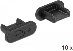 Delock Prachová záslepka pre USB 2.0 Micro-B samica bez uchopenia 10 ks čierna