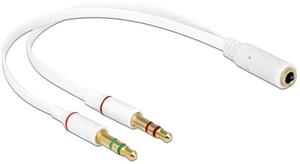Delock redukcia pre headset 2x Jack 3,5mm - 4 pol Jack 3,5mm F/M 0,20m biela