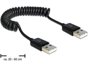 Delock USB2.0 A-A kábel M/M, 0.2-0.6m, krútený