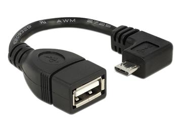 Delock USB2.0A-microUSB OTG redukcia F/M, 0.11m, pravoúhla micro koncovka