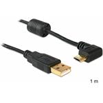 Delock USB2.0A-microUSB2.0 kábel M/M, 1.0m, pravoúhlý 90°