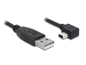 Delock USB2.0A-miniUSB2.0 kábel M/M, 1.0m, pravoúhly