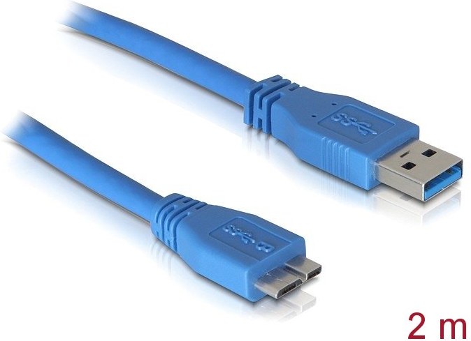 Delock USB3.0A-microUSB3.0 kábel M/M, 2.0m, prepojovací, modrý