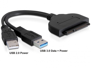Delock USB3.0A+USB2.0A-SATA redukcia M+M/M, adaptér