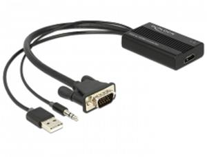 Delock VGA+Jack+PowerUSB-HDMI video prevodník M+M+M/F, adaptér
