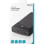Deltaco PB-C1002 powerbank 30 000mAh, USB-C, čierna