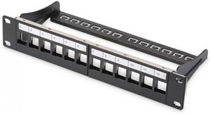 Digitus 10" neosadený patch panel 1U/12pay, čierny