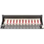 Digitus 10" patch panel 1U/12p, STP cat6a, čierny