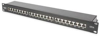 Digitus 19" patch panel 1U/24p, FTP cat6a, čierny