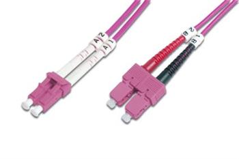DIGITUS Fiber Optic Patch Cord, LC - SC, Multimode OM4 - 50/125 µ, 1m