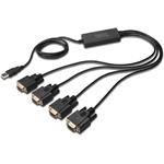 Digitus kábel USB na sériový port, 4 x RS232, Čipset: FT4232H, 1,5 m