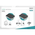 DIGITUS USB 2.0 4-Port Hub s napájecím adaptérem 5V/2A černý
