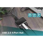 DIGITUS USB 2.0 4-Port Hub s napájecím adaptérem 5V/2A černý