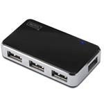 DIGITUS USB 2.0 4-Port Hub s napájecím adaptérem 5V/2A černý