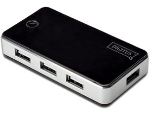 DIGITUS USB 2.0 7-Port Hub s napájecím adaptérem 5V/3.5A černý