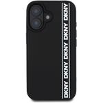 DKNY 3D Rubber Repeat Logo Line kryt pre iPhone 16, čierny