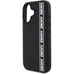 DKNY 3D Rubber Repeat Logo Line kryt pre iPhone 16, čierny