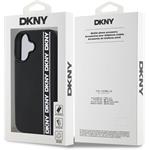 DKNY 3D Rubber Repeat Logo Line kryt pre iPhone 16, čierny