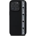 DKNY 3D Rubber Repeat Logo Line kryt pre iPhone 16 Pro, čierny