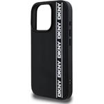 DKNY 3D Rubber Repeat Logo Line kryt pre iPhone 16 Pro Max, čierny