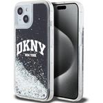 DKNY Liquid Glitter Arch Logo kryt pre iPhone 14, čierny
