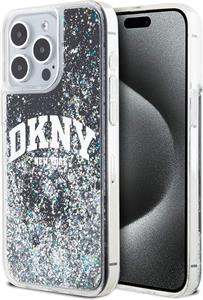 DKNY Liquid Glitter Arch Logo kryt pre iPhone 14 Pro, čierny