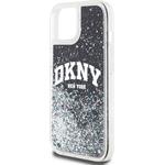 DKNY Liquid Glitter Arch Logo kryt pre iPhone 15, čierny