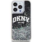 DKNY Liquid Glitter Arch Logo kryt pre iPhone 15 Pro, čierny