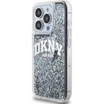 DKNY Liquid Glitter Arch Logo kryt pre iPhone 15 Pro, čierny