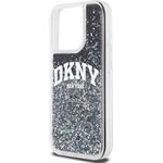 DKNY Liquid Glitter Arch Logo kryt pre iPhone 15 Pro, čierny