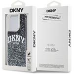 DKNY Liquid Glitter Arch Logo kryt pre iPhone 15 Pro, čierny