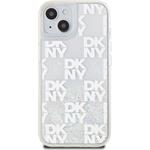 DKNY Liquid Glitter Checkered Pattern kryt pre iPhone 15, číry