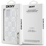 DKNY Liquid Glitter Checkered Pattern kryt pre iPhone 15, číry
