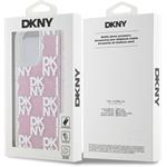 DKNY Liquid Glitter Checkered Pattern kryt pre iPhone 15 Pro Max, ružový