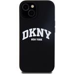 DKNY Liquid Silicone Arch Logo MagSafe kryt pre iPhone 13, čierny