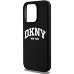 DKNY Liquid Silicone Arch Logo MagSafe kryt pre iPhone 15 Pro, čierny