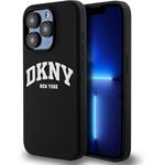 DKNY Liquid Silicone Arch Logo MagSafe kryt pre iPhone 15 Pro, čierny