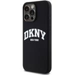 DKNY Liquid Silicone Arch Logo MagSafe kryt pre iPhone 15 Pro Max, čierny