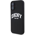 DKNY Liquid Silicone Arch Logo MagSafe kryt pre iPhone 16, čierny