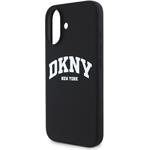 DKNY Liquid Silicone Arch Logo MagSafe kryt pre iPhone 16, čierny